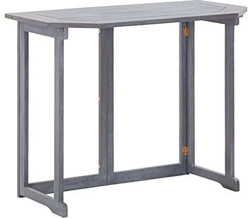 CIADAZ Klappbarer Balkontisch, Grilltisch, Gartentisch Wetterfest, Tisch Balkon, Outdoor Tisch, Balkon Möbel Für Kleinen Balkon, 90 x 50 x 74 cm Massivholz Akazie