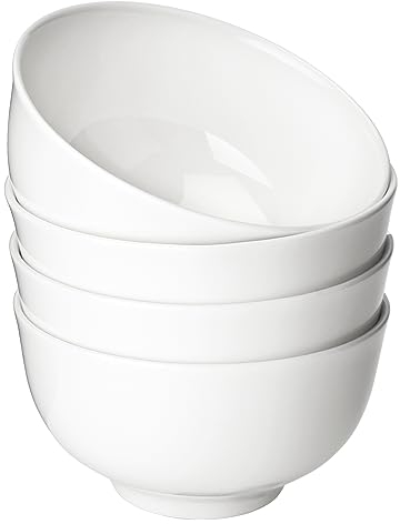 Leegg Müslischalen Porzellan 4-teiliges Schüsseln Suppenschalen Dessertschüssel Salatschüssel (Weiß)