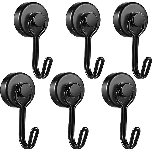 Ridegeek Magnetic Hooks, Magnet Hook 30LBS for Refrigerator,Grill,Holder, Heavy Duty Magnets Hooks with Neodymium,for Indoor,Outdoor,Utensil,Fridge,Kitchen,BBQ,Hanging (6x20MM)