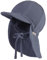 Sterntaler Schirmmütze Nacken Musselin - Unisex Mütze aus Baumwoll Musselin (Bio) - UV-Schutz 50+ Sonnenhut mit Nackenschutz - Baby- und Kinder Sommer Kopfbedeckung zum Binden - graublau, Größe 51