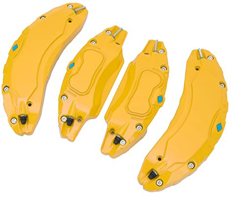 4PCS Car Caliper Cover Aluminium Alloy Car Disc Brake Caliper Covers Disc Brake Caliper Guard Replacement For Tesla Model 3 18in 19 in Wheels Hub (Yellow)