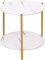 nozama Tall Side Table,Small Coffee Table,Small Side Table,Metal Plant Stand Indoor,2 Tier Round Flower Stand (White 39.5cmx39.5cmx42cm, Pack 1)