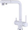 JQFDD Rubinetto Lavello Cucina 3 Vie con Doccetta Estraibile Girevole 2 modalità Multifunzione Rubinetto Miscelatore Tre Vie da Cucina-Bianco