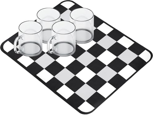 CAREDGO Tapis Egouttoir Vaisselle 30 x 40 cm Tapis Absorbant Vaisselle Tapis de Séchage Tapis d'Évier en PU Tapis Égouttoir de Cuisine Machine à Café à Séchage Rapide Tapis Égouttoir à Vaisselle