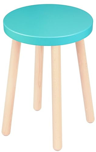 specwood Hocker - Barhocker - Küchenhocker - Blumenständer Holz - Kleiner Couchtisch - Pflanzenständer - Runder Hocker - Minze/Buche Natur