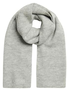Superdry Damen Weicher Rippstrickschal Kreide Grau Meliert 1SIZE