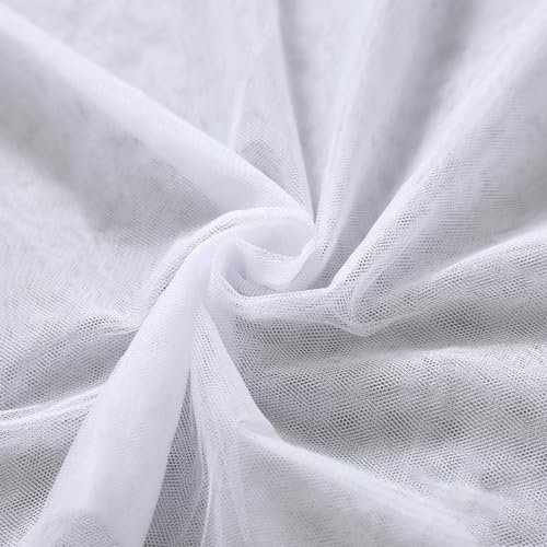 Whakano 5m Tüll Stoffe zum Basteln,Meterware,Netzstoff Breite 220 cm,Stoffe zum Nähen,Dekostoff für Näharbeiten,Quilten DIY Basteln Handwerken,Scrapbooking,Vorhänge,Kostüm Kleid Bekleidung,Weiß