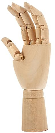 Zerodeko Handfigur Skizzieren Handmodell Aus Holz Bewegliche Fingerpuppe Desktop-dekor Mittelfinger-Statue Fingerpuppe Handfigur Gelenkhandmodell Schreibtisch Handy Hölzern