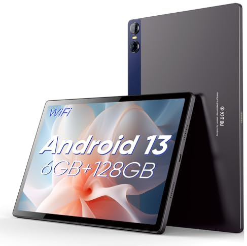 weelikeit 2024 Newest 10.95 Inch Android 13 Tablet GMS,6 GB RAM 128 GB ROM Memory, Quad-Core Processor 1200 * 2000 IPS with 7000mAh Battery, 5+13MP Dual Camera, WiFi, Bluetooth 5.0, GPS