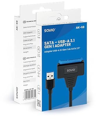 Savio Usb A Ak-69 Sata Cable One Size