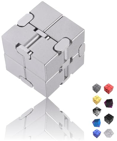 Infinity Cube Fidget-Spielzeug, Aluminiumlegierung, Anti-Stress- und Angst-Flip-Würfel für Erwachsene, Männer und Frauen, ideales Schreibtischspielzeug für die Arbeit oder zu Hause, Infinity Cube
