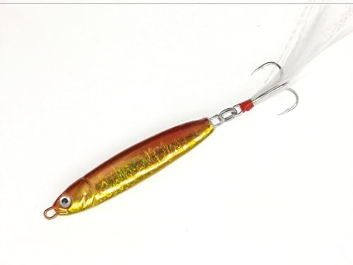 10/15/20/30g Dur Filature appât Plume métal Jigger pêche leurre Basse Crochet coloré manivelle gabarits Long Naufrage (Color : 5, Size : 10g)