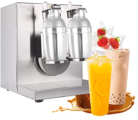Máquina Eléctrica De Coctelera De Té Con Leche, Coctelera De Té Con Leche Boba De Burbuja De 120 W, Mezclador Automático De Bebidas De Acero Inoxidable De 360 °, Automático De Doble Taza Para Restaur