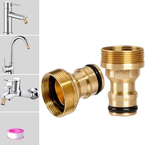 2 Stück Universal-Wasserhahnanschluss für Mischbatterie,Schlauchadapter Wasserhahn Adapter Schlauchkupplung Schnellkupplung Gartenschlauch Wasserhahn ist nicht geeignet für 1/2 und 3/4 Armaturen