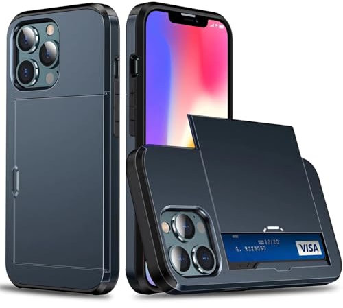 Beajew Coque Portefeuille pour iPhone 11 avec Porte-Cartes, Étui de Protection Téléphone Double Couche Antichoc, Fente Cachée Coulissante, Antichoc TPU+PC Housse Portefeuille - Cyan Tibétain