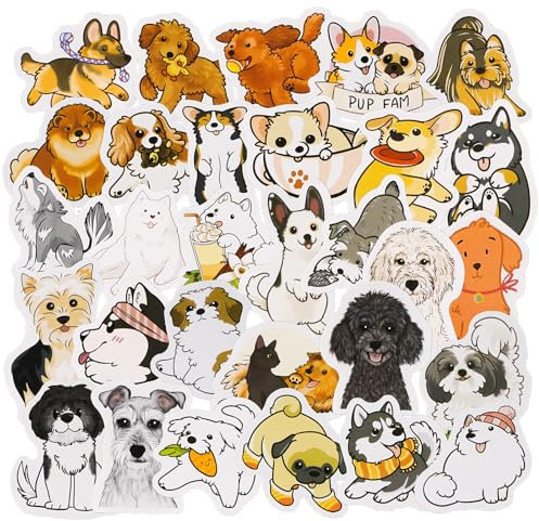30 Stücke Nette Hund Aufkleber, Kawaii Hund Aufkleber, Hund Sammlung Scrapbook Aufkleber, DIY Dekoration Aufkleber für Reisekoffer, Laptop, Planer, Kalender, Scrapbook, Koffer, Notizbücher, Journal