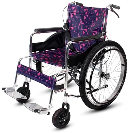 Sunyongfly Robuster Stahl-Rollstuhl Leichter Faltrollstuhl Leichtgewichtiger Rollstuhl Erwachsenenrollstuhl,Geeignet für ältere Menschen, Behinderte und Erwachsene(67X100X89cm(26.3X39.3X35in))