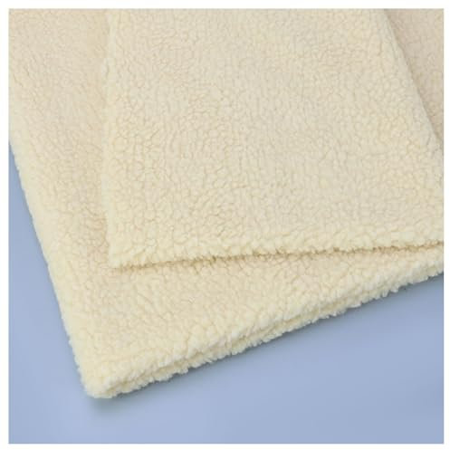 BrightGlow Lammwolle Stoff Kunstpelz Sherpa Warmer Künstlicher Lammwolle-Stoff Gefälschter Fleece-Stoff Meterware Pelzstoff Stoffe zum Nähen Plüschstoff für DIY-Handwerk Nähen Kamel 200x160cm