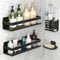 YESENT aluminum shower rack 4-pack, stick-on installation, thickened and sturdy bathroom rack, wall-mounted toothbrush holder, two installation methods: drilling-free and drilling-free