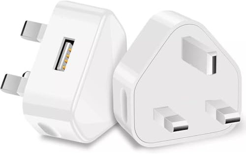 USB Charger Plug Wall Power Adaptor UK Mains Charge Single Port 5V/1AMP/1000mah Charging Socket for iPhone 14/13/12/11 Pro Max/X/8/7/6 for Samsung Galaxy Tab S6 Lite/S9 FE Plus Ultra/S9 FE+/S8 + Ultra