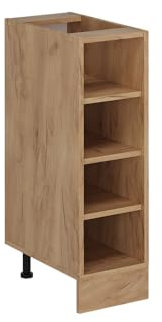 Vicco Küchenregal R-Line, offener Küchenschrank, Goldkraft Eiche, 25 cm ohne Arbeitsplatte