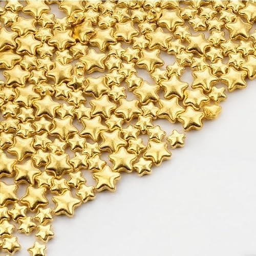 Gold Star Sprinkles for Cake Decoration, 100g/3.53oz, Mix Size, Edible Sugar Star Candy, Gold Stars Cake Decorating, Cupcake, Cookies Topper,Wedding Party, Birthday, Christmas Supplies