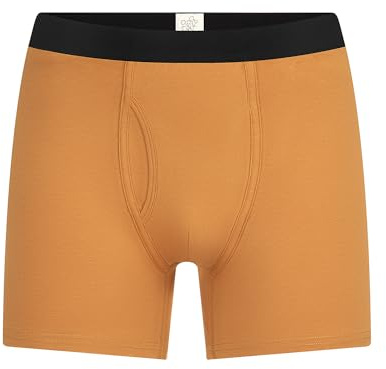 ALBERO NATUR Herren Boxershorts aus Bio-Baumwolljersey GOTS-Zertifiziert (DE/NL/SE/PL, Alphanumerisch, L, Regular, Regular, 1, Zimt)