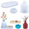 Luckwaii Vaso Stampo Silicone Loto Stampi Vassoio per Gesso, 3 Pezzi Kit Resina Epossidica Vasi Fiori Pallet 3D Vasetti per Candele Fai Da Te Portapenne, Bottiglie di Cristallo e Ornamenti Decorativi