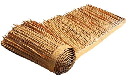 Baoblaze Strohdachdach Panel Palm Strohbrötchen simuliertes Mehrzweck einfach mit mat künstlicher Palme für die Terrasse Außenstange