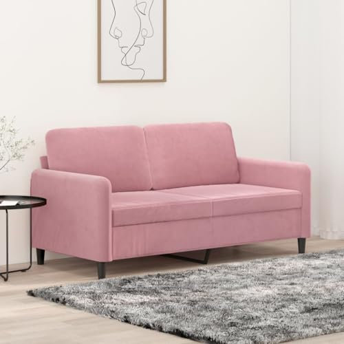 Woonisher Canapé à 2 Places Rose 140 cm Velours canapé-lit Double Convertible