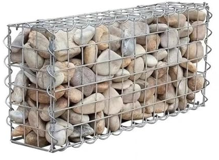 Gabion Basket, Stone Wire Basket Fencing, Outdoor Garden Patio Wall Wire Fence Cage, Galvanized Rock Stone Wall Mesh Cage(5x5cm-2x0.5x1m)