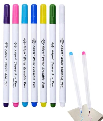 FUGLUS 7 Gessetti per Sartoria e Cucito, Matite Solubili in Acqua per Tessuti, Accessori per Sarta, Ideali per Quilting e Fai da Te (7 Colori)