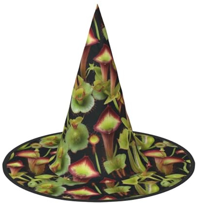 DDSFvbv Sombrero de fiesta de Halloween con planta carnívora, sombrero de bruja, accesorio de cosplay, disfraz, decoraciones navideñas, talla única