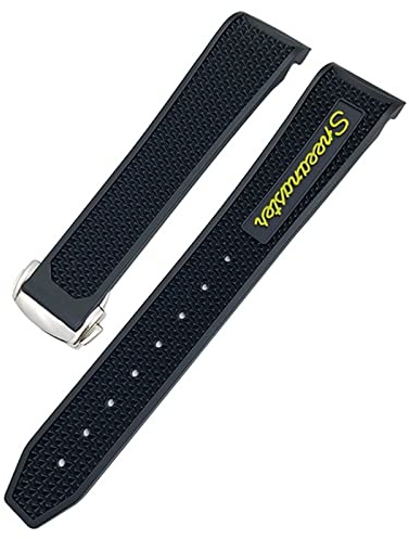OBAEHH 18mm 19mm 20mm 21mm Gummi-Uhrenarmbänder passend für Omega Sxwatch Speedmaster 007 Seamaster 300 AT150 Damen Herren Silikon-Uhrenarmband(Yellow round,21mm)