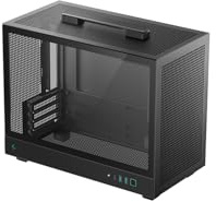DeepCool CH160 PLUS Small Form Factor [SFF] Nero (DeepCool CH160 PLUS Micro-ATX Mini Tower PC Case, Tempered Glass, High-Airflow Mesh Design, USB-C & USB 3.0 Front I/O, Supports ATX PSU & 305mm GPU,