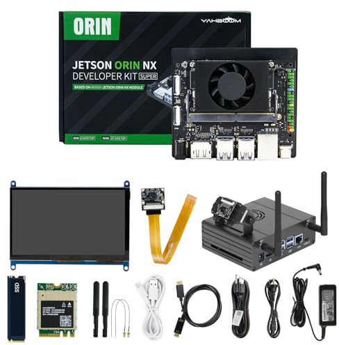 Yahboom Jetson Orin NX 16GB SUPER Superior Kit,157 Tops,256GB SSD | Jetson Case, RGB Cooling, USB Microphone Camera, Electronic Intelligence Ubuntu22.04 Provide ROS2 Data