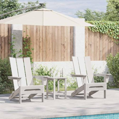 NIVVHOH 2 pcs modern Garten Lounge Möbel & Gartenstuhl Weiß Plastik Gartenstühle für Garten, Terrasse, Balkon (74.5 x 80.5 x 90 cm)