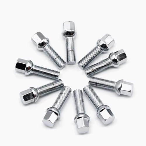 Stehbolzen Radmutter Kompatibel Mit Porsche Embers Stahlradbolzen, Radnabenbolzen, Radmuttern M12x1,5 14x1,5 14x1,25 12x1,25 10 Stück(35mm1)