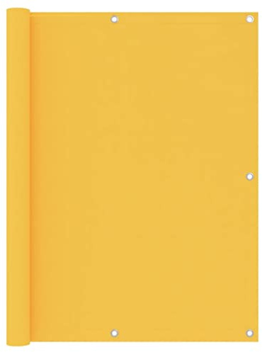Kaloriko Brise-vue pour balcon - Jaune - En tissu Oxford enduit de polyuréthane - 120 x 600 cm - Avec œillets en aluminium et corde en polyéthylène - Coupe-vent, imperméable, protection UV - Pour