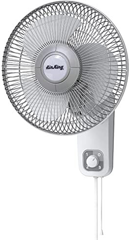 Air King 9012 Commercial Grade Oscillating Wall Mount Fan, 12-Inch , White