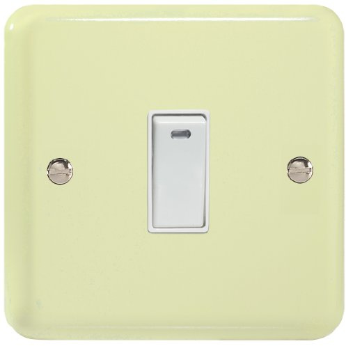 XY20NW.WC, Varilight 1 Gang (Single), 20 Amp Double Pole Switch with Neon, Classic Lily White Chocolate