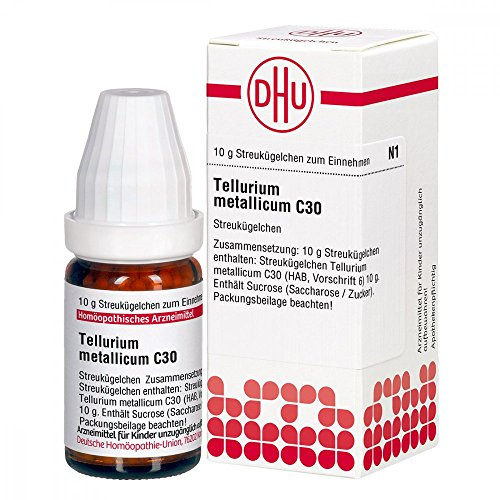 TELLURIUM METALLICUM C30, 10 g