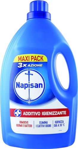 Napisan Additivo Igienizzante Lavatrice, Additivo Liquido per Bucato, Multi Azione, Formato Famiglia, Flacone da 2.4 Litri, 2400 millilitro, 1