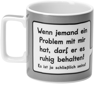 Sheepworld Tasse mit Spruch Problem Wortheld-Tasse, Porzellan, 45 cl, Mehrfarbig | Tasse lustig, Sprüche-Tasse | 43282