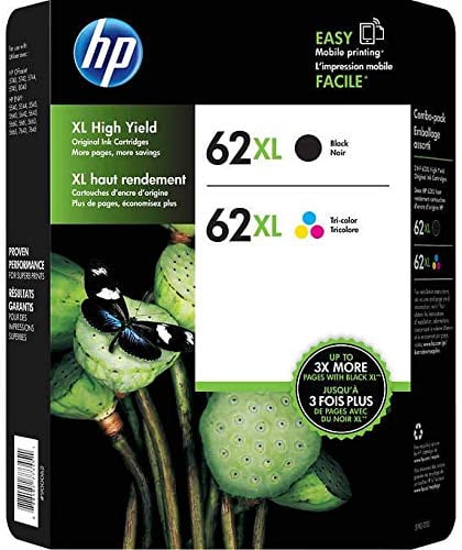 HP 62XL Tintenpatrone, hohe Ergiebigkeit, Schwarz und dreifarbig