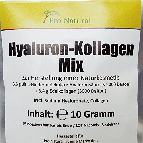 Hyaluron-säure-Kollagen-Mixtur-pulver (10g) zum selbst herstellen hoch-dosierter-konzentrierter Hyaluron-säure-Creme-Gel-Serum-Konzentrat Feuchtigkeit-