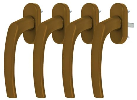 4 x Alu Fenstergriff in Gold F4 - Stiftlänge 40mm