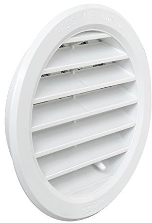 La Ventilazione T10DRB Griglia di Ventilazione in Plastica Tonda da Incasso, Bianco, Diametro 97mm(interno), 120mm(esterno)