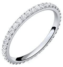 Silber-Ring 925 Verlobungsringe Silber von AMOONIC mit Zirkonia Damen-Ring Memory-Ring Vorsteckring Stein Ehering Trauring dünn Memoire schlicht schmal (wie Diamant Weißgold) FF589SS925ZIFA