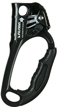 Fusion Climb Voltron Ergonomic CE EN Certified Hand Ascender Rock Climbing Tree Arborist Rappelling 8-13mm Rope Clamp Right Black